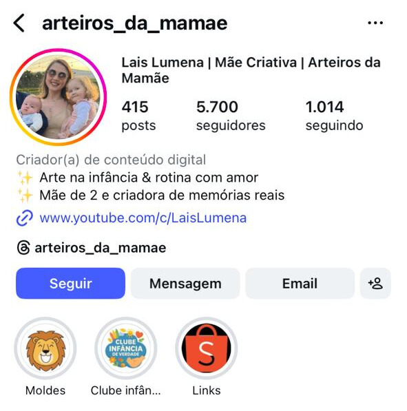 Perfil Laís - Mãe Criativa